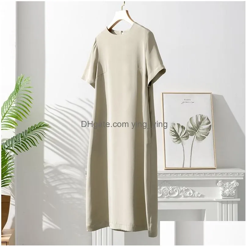 oc 409m95 womens basic casual dresses plus size high grade mulberry silk autumn plump clothing youthful temperament