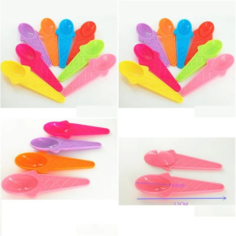 ice cream spoon plastic dessert yogurt cake spoon summer children kids birthday party supplies only spoons