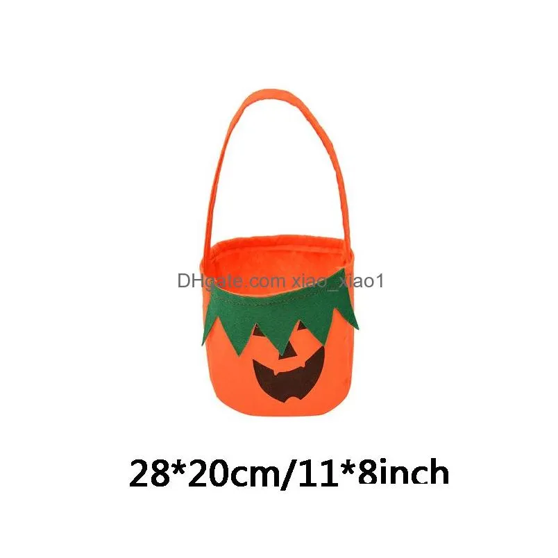 halloween tote gift bag children non woven pumpkin organizer bags cute candy bag with handle halloween party supplies wholesale dbc