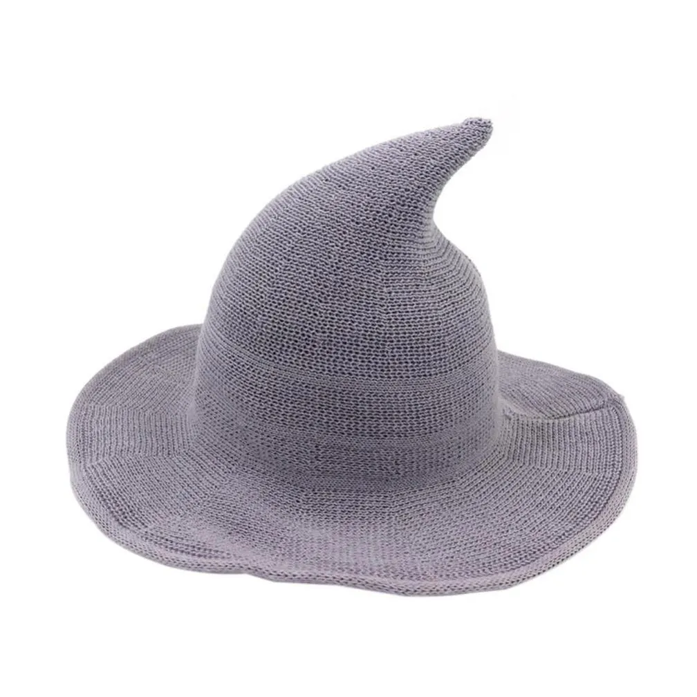 halloween witch hat diversified along the sheep wool cap knitting fisherman hat female fashion witch pointed basin bucket