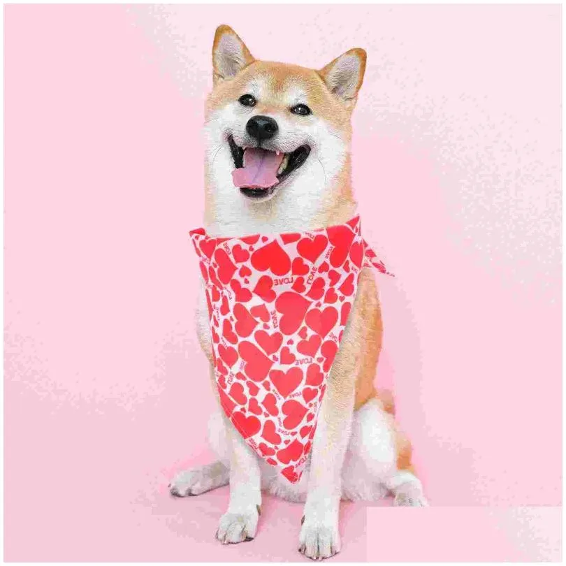 Dog Apparel 1 Set Pet Dogs Saliva Towel Hat Bowtie Kit Decorative Accessories For Valentine Drop Delivery Dhyry