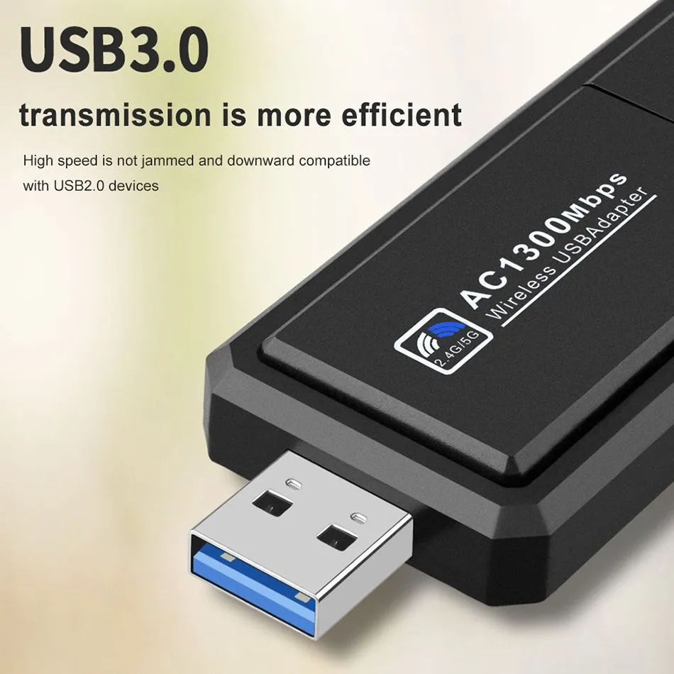 1300Mbps USB WiFi Adapter 2.4G 5GHz Dual Band Wifi Network Card RTL8812BU Wireless Receiver for PC Desktop Laptop 802.11a/b/g/n/ac