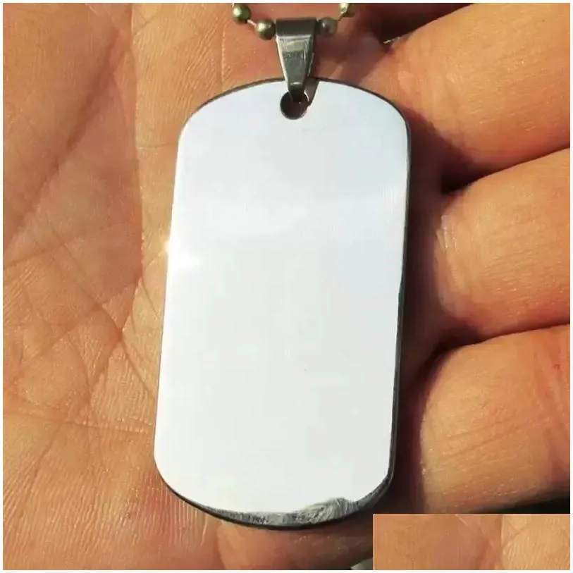 Dog Tag,Id Card Blank Stainless Steel Military Army Tags Mirror Surface Laser Engravable Fashion Men Pendants Fy3831 0812 Drop Deliver Dhonw