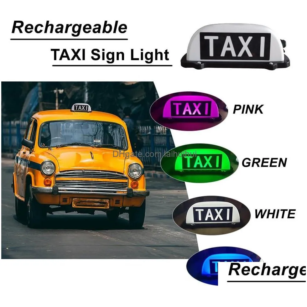 taxi sign light with square car roof rechargeable taxi lights sealed waterproof taxi lighting with magnetic