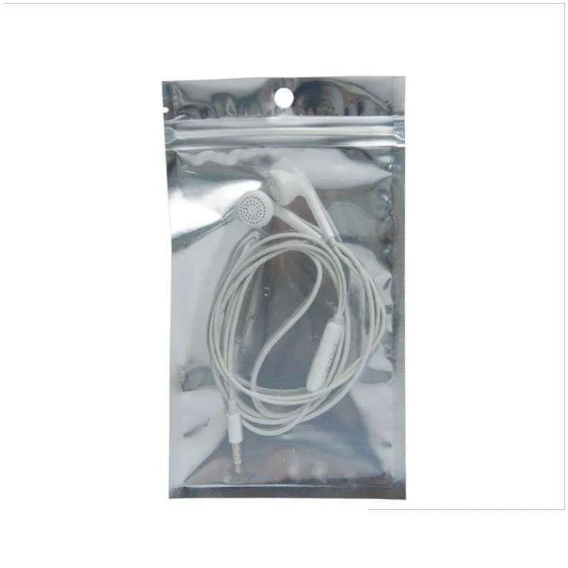 wholesale silver phone aluminum foil packaging bags clear front plastic zipper pouch for electronic accessorie case usb cable battery jewelry pearl clothing anything