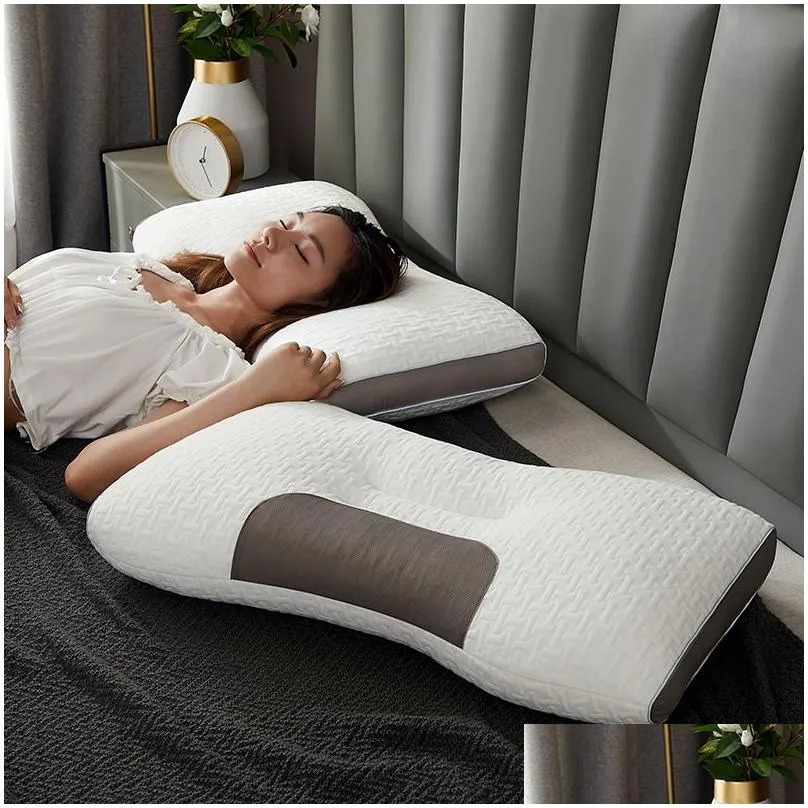 pillow 3d spa massage pillow partition sleep and protect neck pillow knitted cotton pillow bed 230704