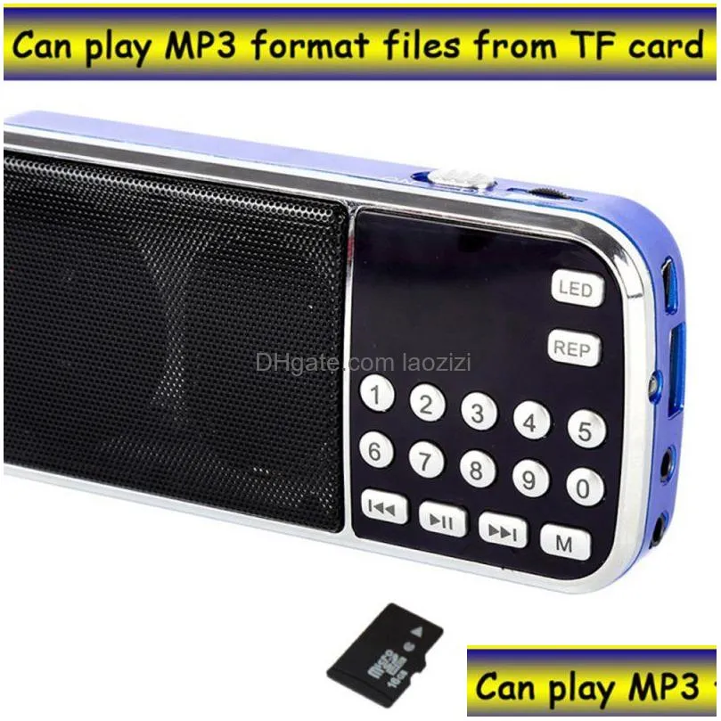 mini radio speaker music player with tf card usb aux input sound boxes l-088 outdoor mp3 player portable digital stereo fm