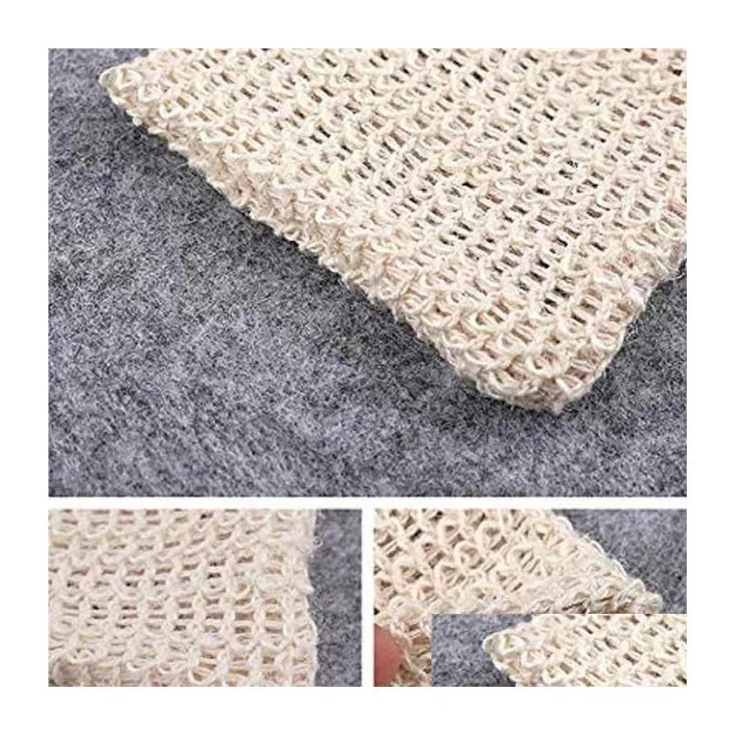 Bath Brushes, Sponges & Scrubbers Selling Natural Exfoliating Mesh Soap Saver Sisal Bag Pouch Holder For Shower Foaming And Drying Fy2 Dhdhd