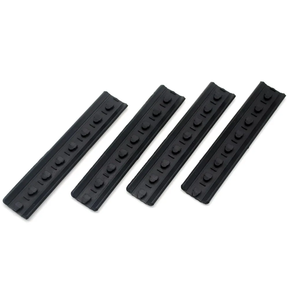 Kinds 3 Rubber Rail Cover Set Plastic Compatible Tactical Polymer Ladder Picatinny/Keymod/M-lok Rail Covers_Black/Tan Color