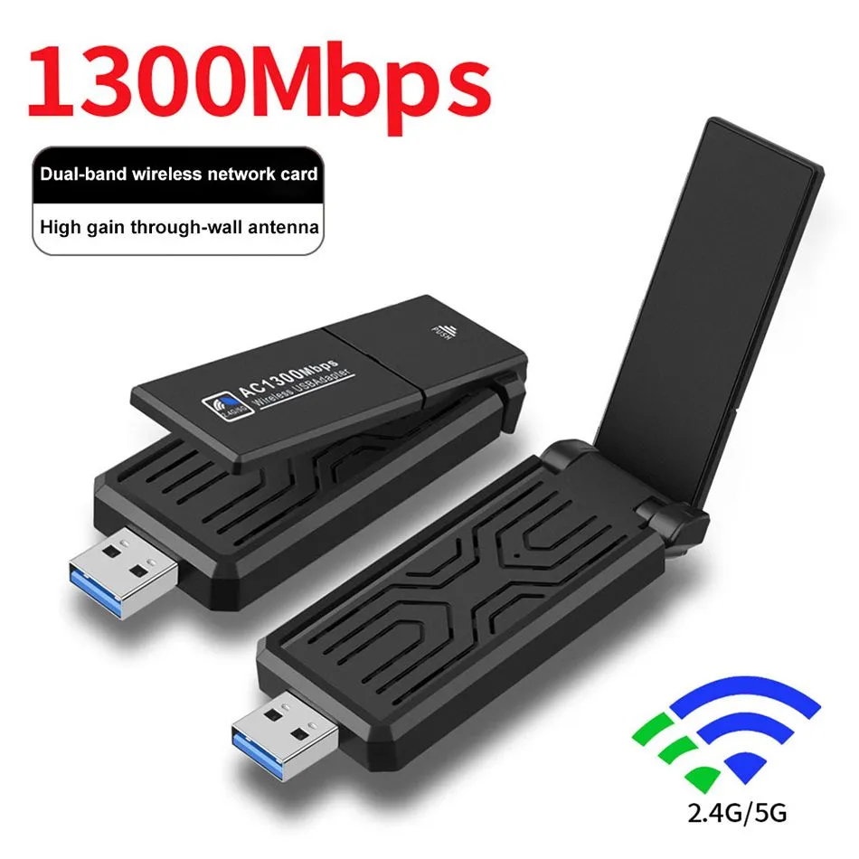 1300Mbps USB WiFi Adapter 2.4G 5GHz Dual Band Wifi Network Card RTL8812BU Wireless Receiver for PC Desktop Laptop 802.11a/b/g/n/ac