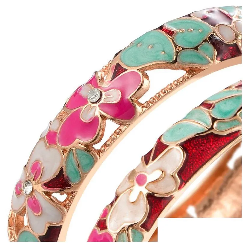 Bangle Indian Bangles For Women Womens Clover Cloisonne Bracelet Sets Jewelry Vintage Accessories Trendy Drop Delivery Dhwvq