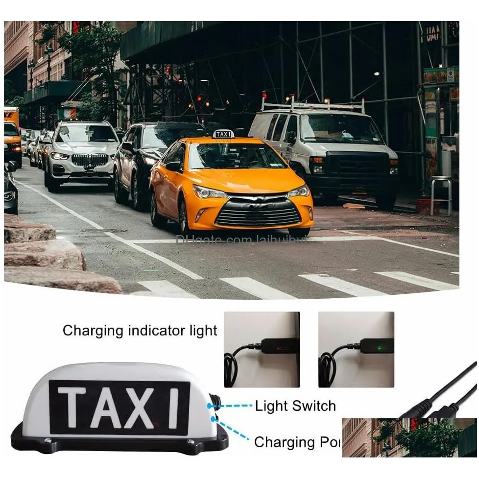 taxi sign light with square car roof rechargeable taxi lights sealed waterproof taxi lighting with magnetic
