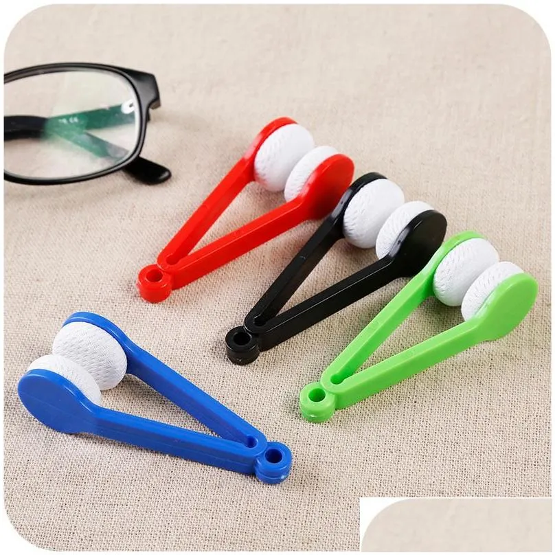mini plastic sunglasses cleaning brush portable microfiber brushes glasses glass double sided clean tool 5 colors