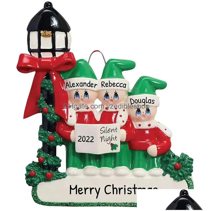 2022 alloy christmas tree decoration snowman under the street light christmas pendant wholesale