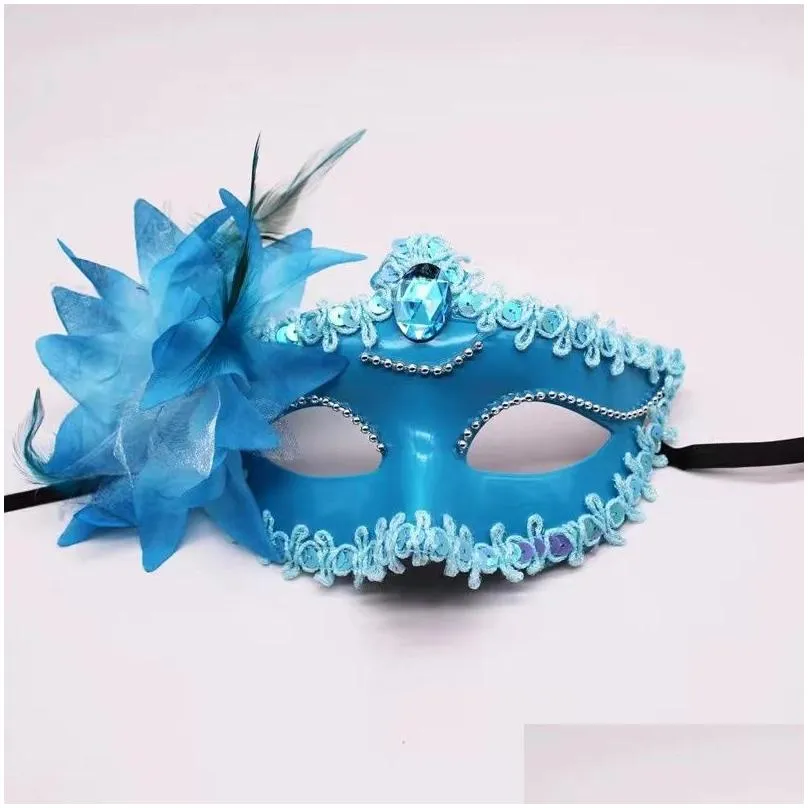 Party Masks Christmas Halloween Venice Princess Lily Half Face Mask For Masquerade Ball Ktv Bar Decorative C70816G Drop Delivery Home Dhygm