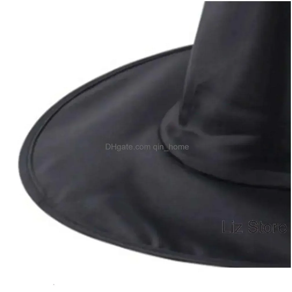 witch women men halloween black for accessory cool adult wizard hats costume party props magic top hat th1145