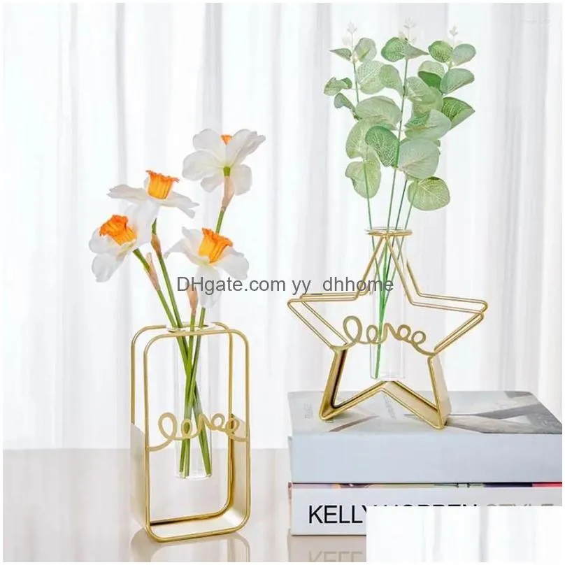 vases 2pcs/set flower pot corrosion-resistant gift modern metal bracket ornament plant holder household accessories