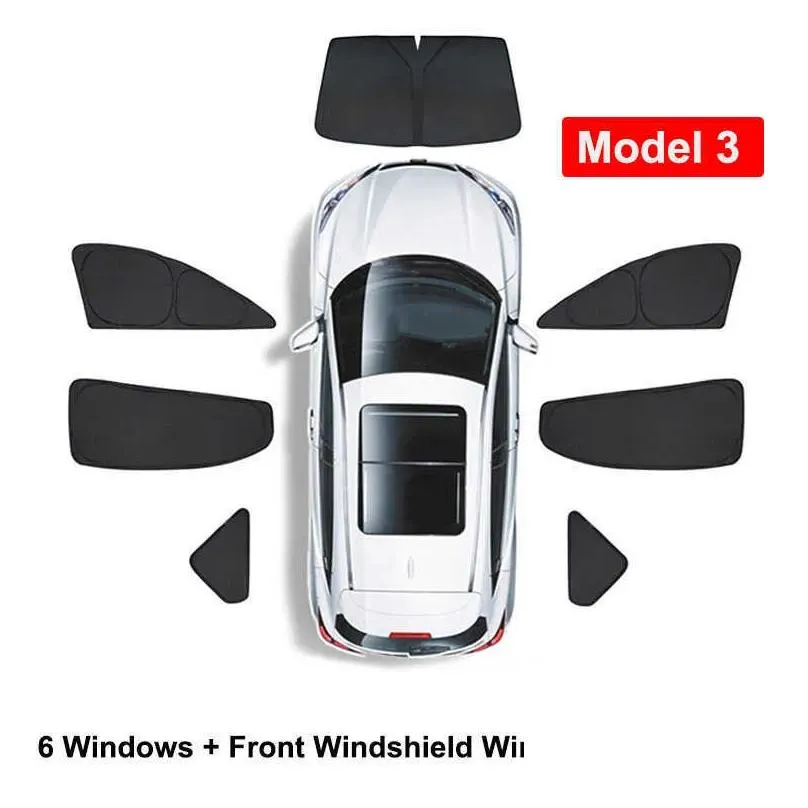 Sunshade Side Window Privacy Trim Sunshade For Tesla Model 3 S X Y 2022 2021 Car Front Rear Windshield Sun Shade Decorative