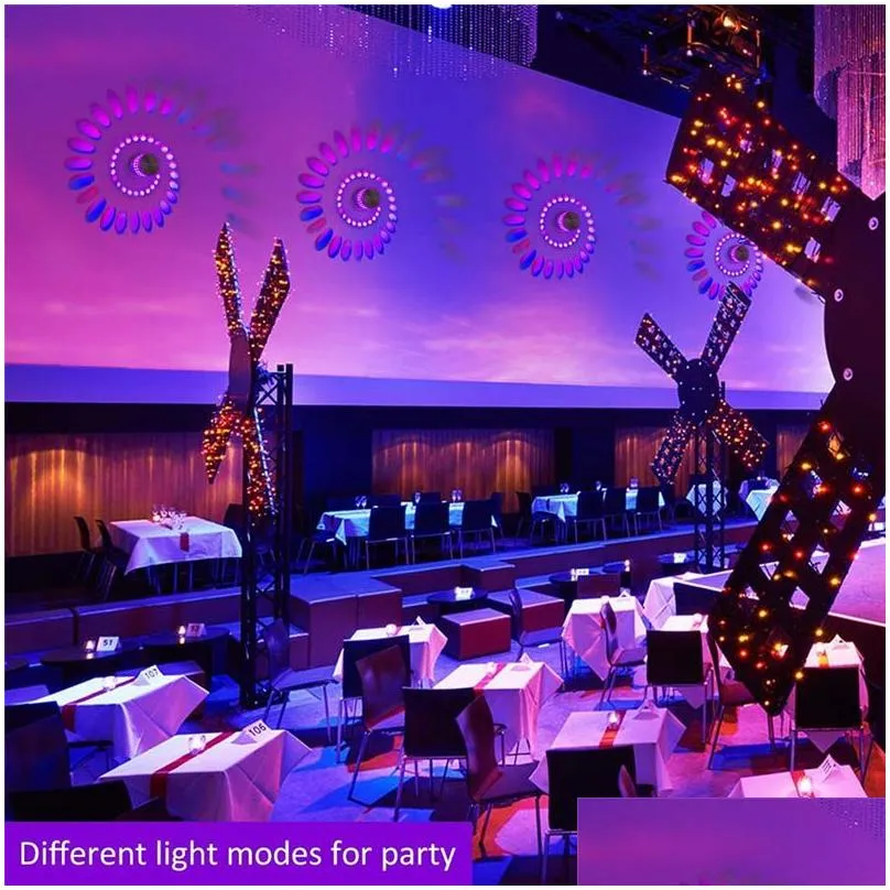 Wall Lamps Rgb Spiral Hole Led Lights Effect Lamp With Remote Controller Colorf For Party Bar Lobby Ktv Home Decoration Drop Delivery Dhhmb