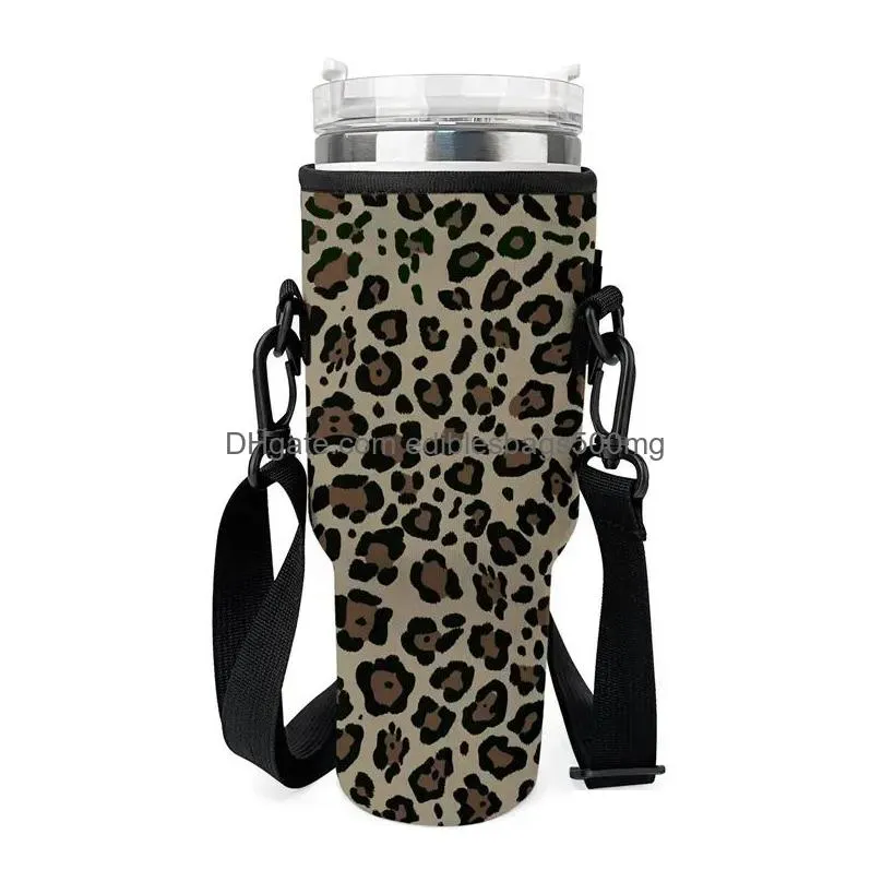 40oz cup neoprene sleeve cover 40oz vacuum water bottle holder with adjustable shoulder strap