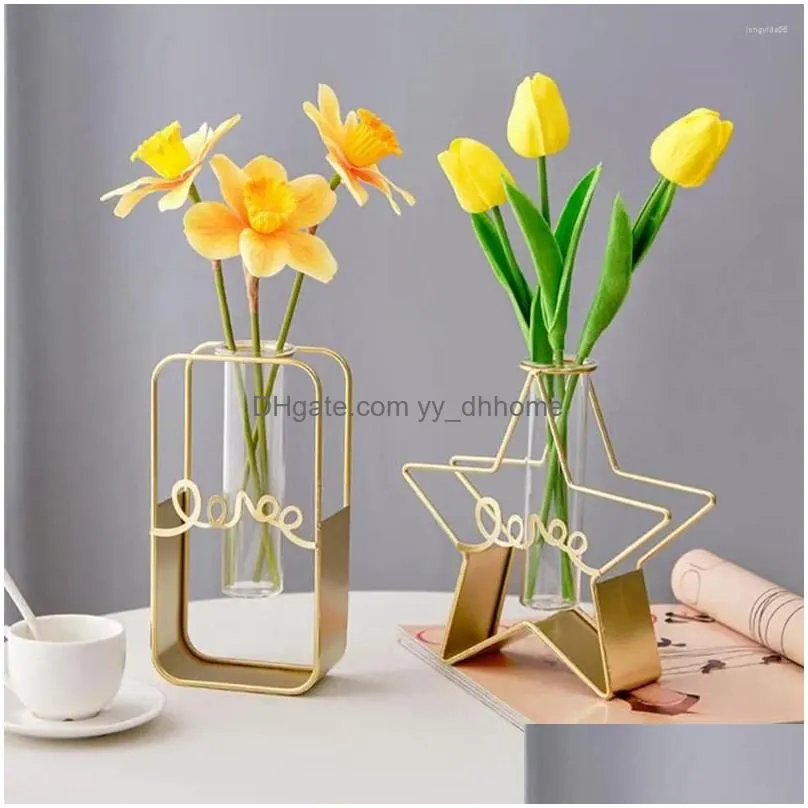 vases 2pcs/set flower pot corrosion-resistant gift modern metal bracket ornament plant holder household accessories