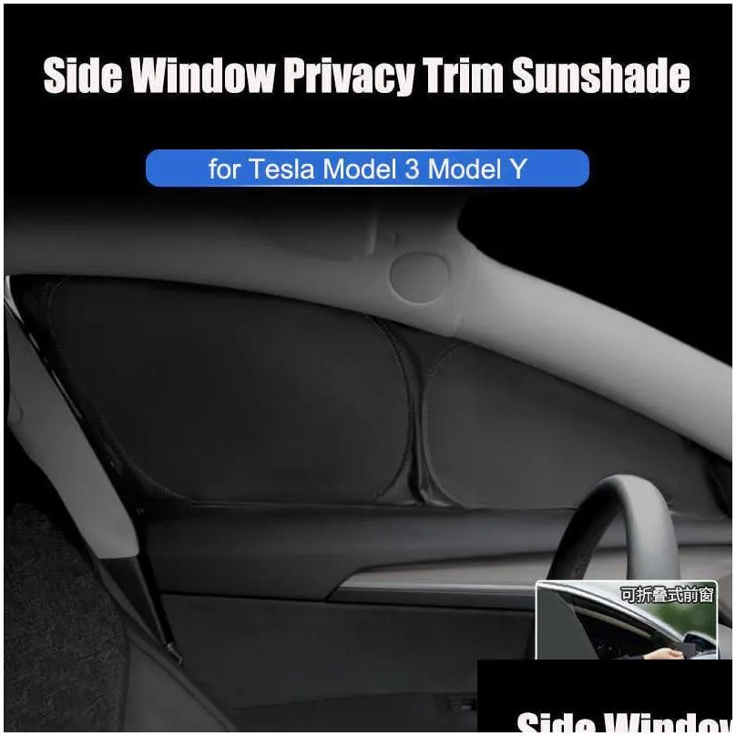 Sunshade Side Window Privacy Trim Sunshade For Tesla Model 3 S X Y 2022 2021 Car Front Rear Windshield Sun Shade Decorative