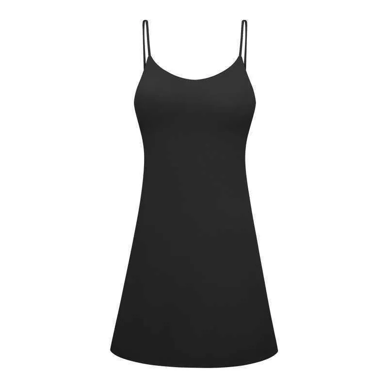 Yoga Outfit Women Stretchy Tennis Golf Dresses Lu-77 Y Sleeveless Clothing Fitness Sports Badminton Skirt Running Dancing Volleyball D Dhemk