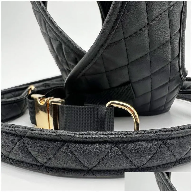 Dog Collars & Leashes Design Pet Harness Leash Set P Brand Luxury Designer Adjustable Chest Back Fashion Casual Dogs Drop Delivery Hom Dhrqn
