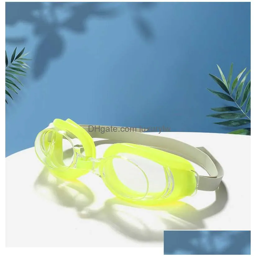 Goggles New Anti-Fog Swimming With Nose Clip Earplugs Glasses For Adts And Children General Flat Swim Yy28 Drop Delivery Sports Outdoo Dhii0