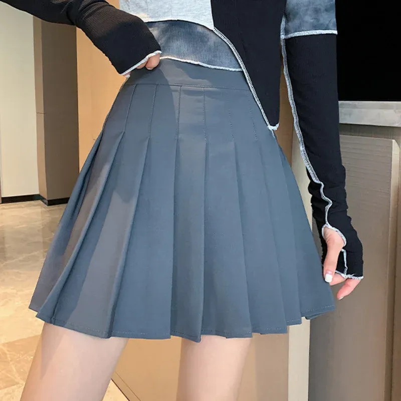Black Mini Skirt Women Tennis Skirt High-waisted Pleated Skirt Kawaii White Skirt Tennis Shorts Skirts Solid School Girl Uniform