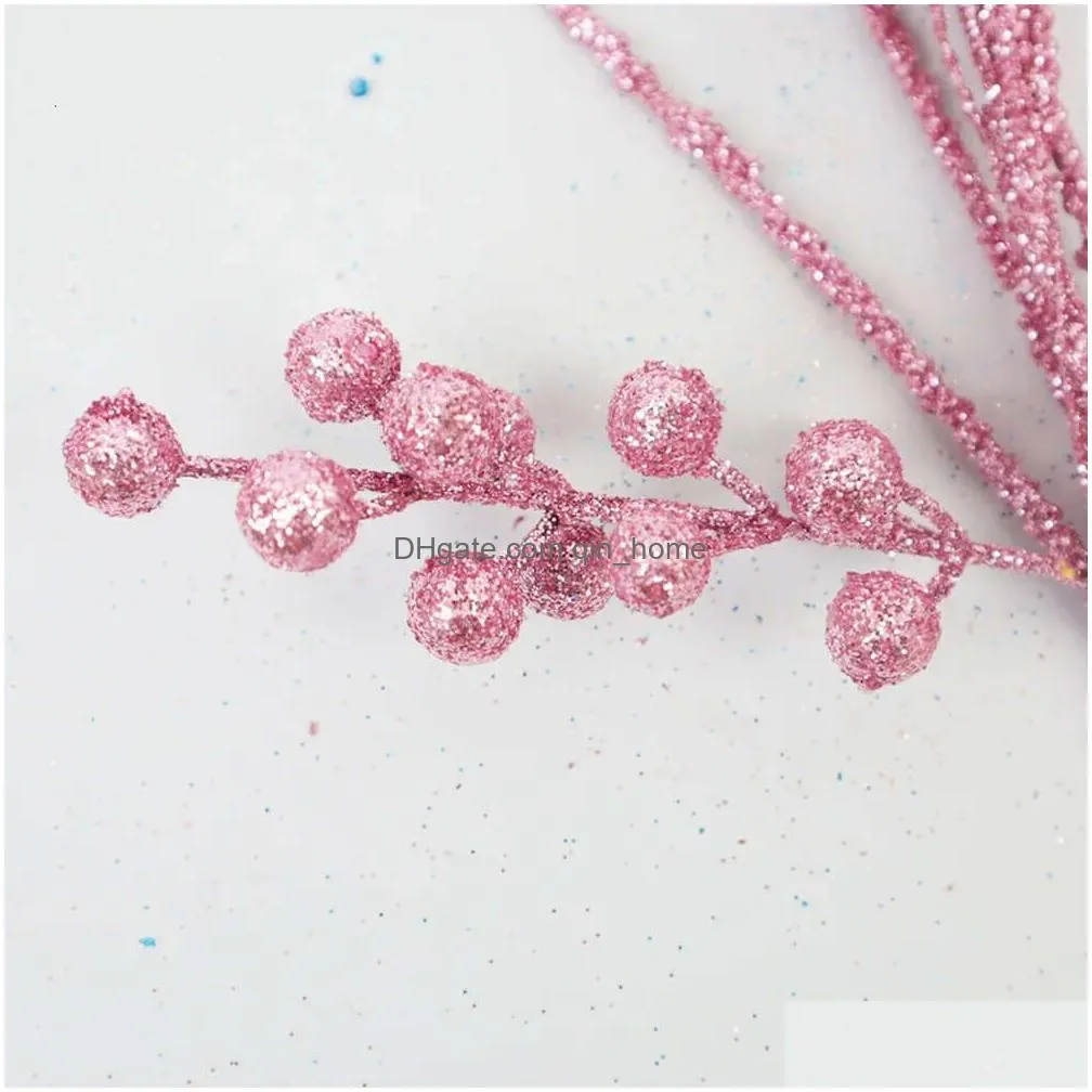 branch pink berry simulated sticky flower christmas party decoration stage activity arrangement wedding p ography plant accessories