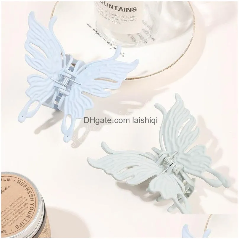 butterfly hair clip catch clip fashion solid color frosted hair clip back head hairpin headdress women hair accessories