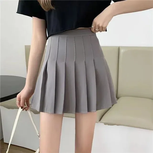 Black Mini Skirt Women Tennis Skirt High-waisted Pleated Skirt Kawaii White Skirt Tennis Shorts Skirts Solid School Girl Uniform
