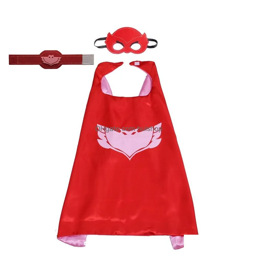 double layer superhero cape mask wristband set cartoon halloween costumes fancy dress for kids cosplay amaya connor greg birthday gift party