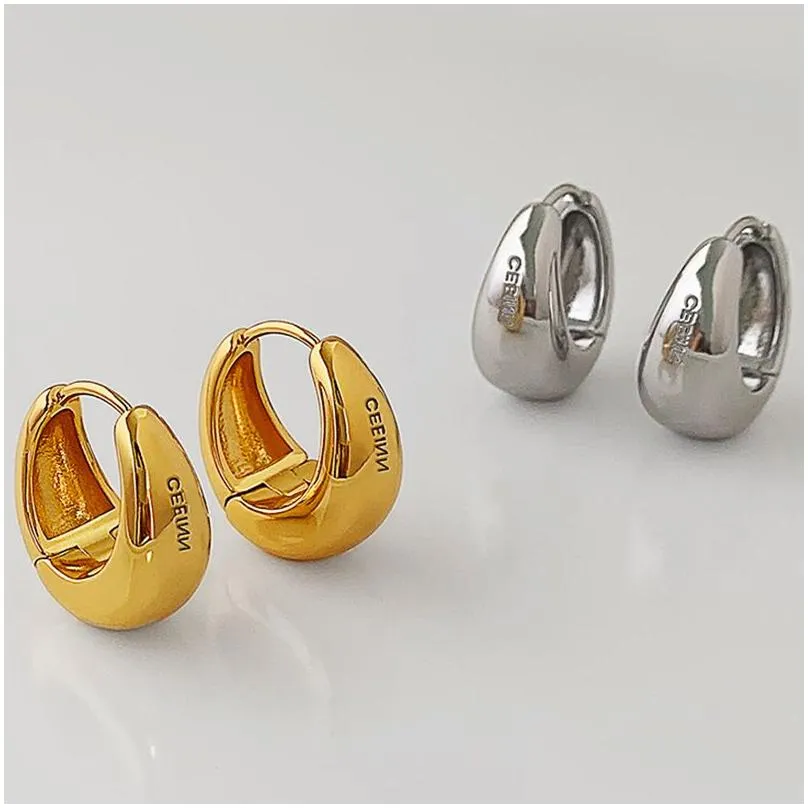 Earrings Designer For Women 925 Sterling Silver Hoop Stud Fashion Gold Color Women Party Weddings Jewelry