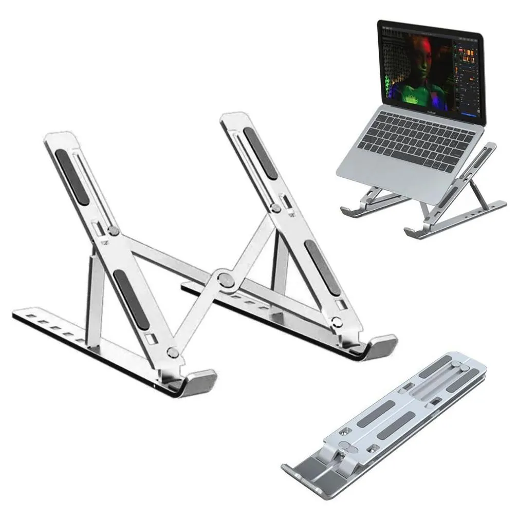 Creative Folding Bracket Aluminum alloy Stand 10-15.6 inches Laptop Mounts 6-position adjustable height Portable Holder for Desk laptops