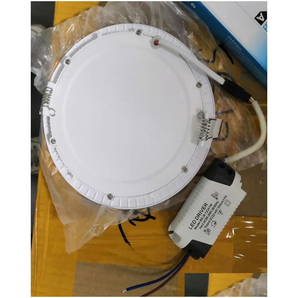 Led Panel Lights Super Thin Light Round Recessed Ceiling Embeded Slim Downl 3W 6W 9W 12W 15W 18W Drop Delivery Lighting Indoor Dhego