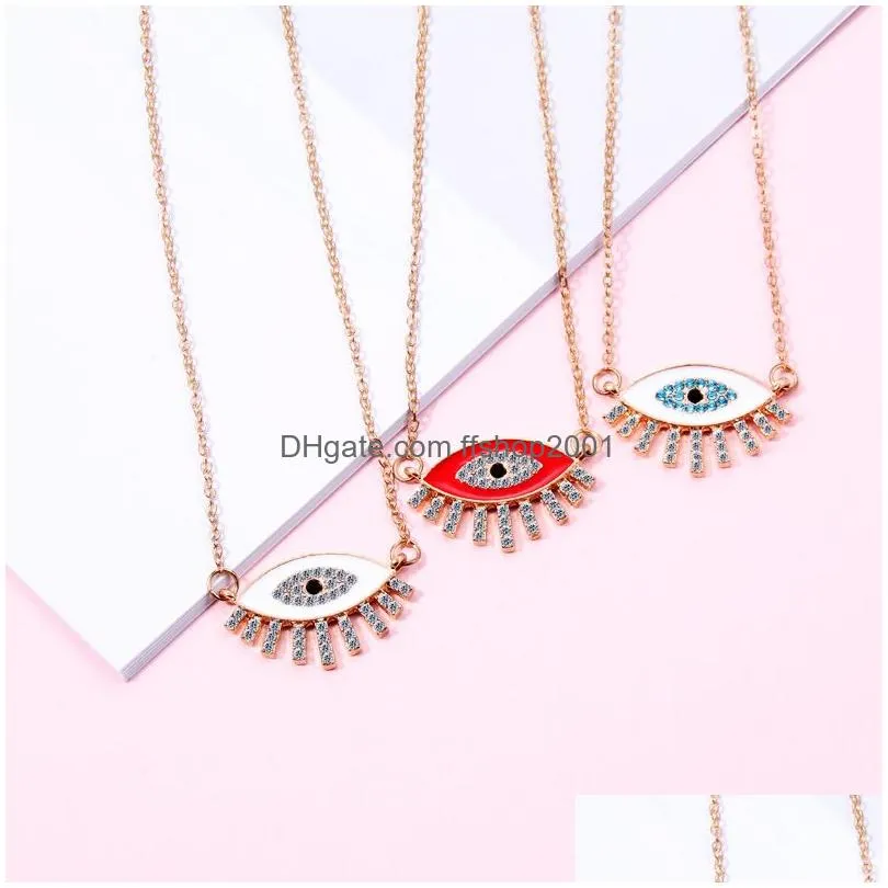 evil eyes choker necklaces gold women blue eyes turkey rhinestone pendant necklace design fashion collar jewelry gifts for lady