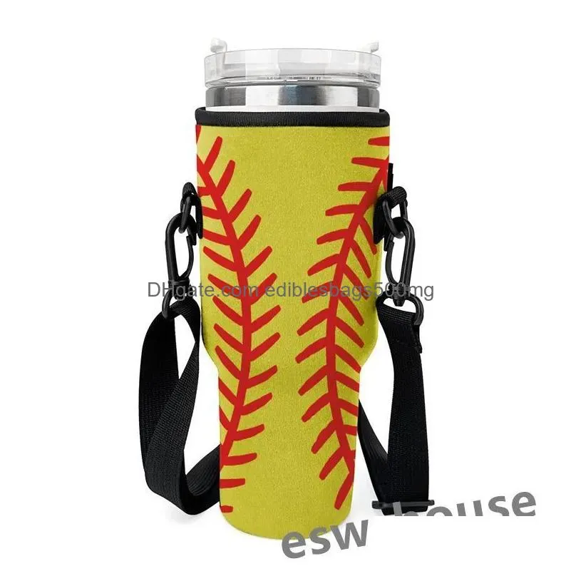 40oz cup neoprene sleeve cover 40oz vacuum water bottle holder with adjustable shoulder strap