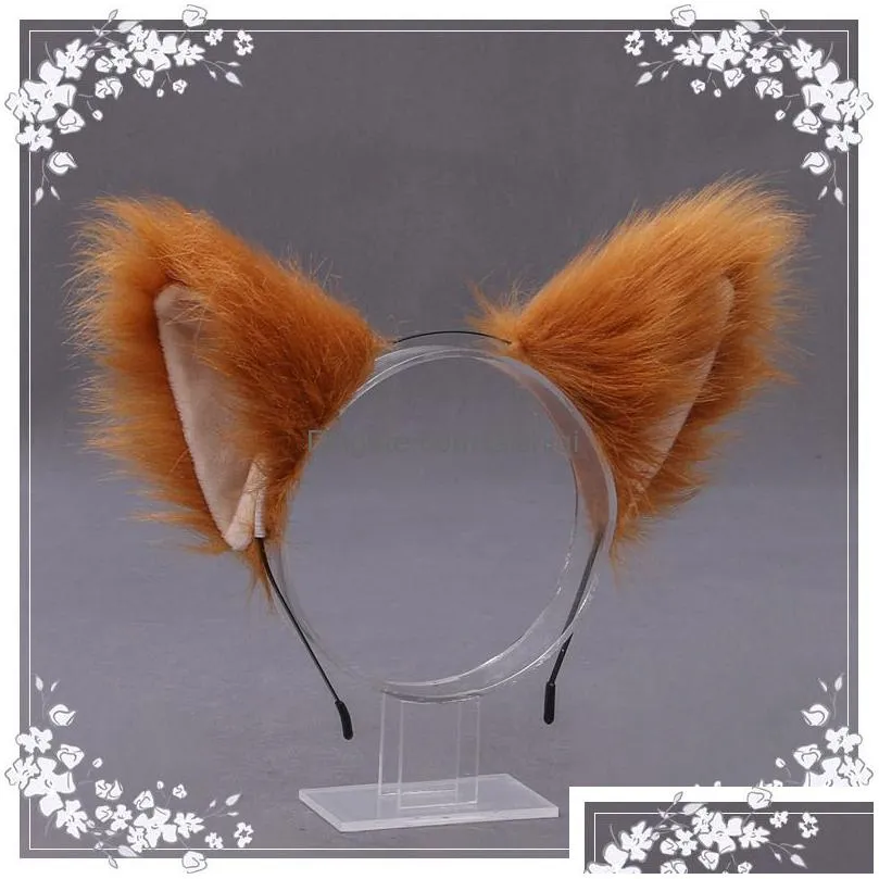 cute cat fox faux fur ear hair hoops hairband ears headband halloween christmas fancy dress cosplay hair clip lolita girls ear hair band decoration