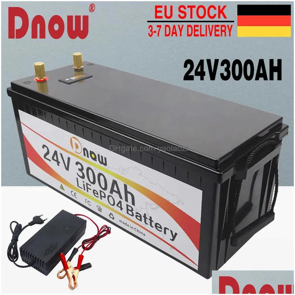 24v 300ah 200ah lifepo4 battery built-in bms 6000 cycles lithium iron phosphate cell for rv campers golf cart solar with 
