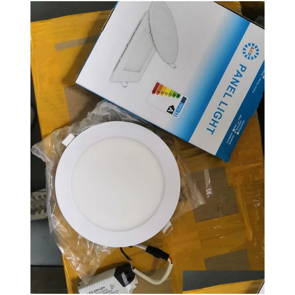 Led round panel downlight top
