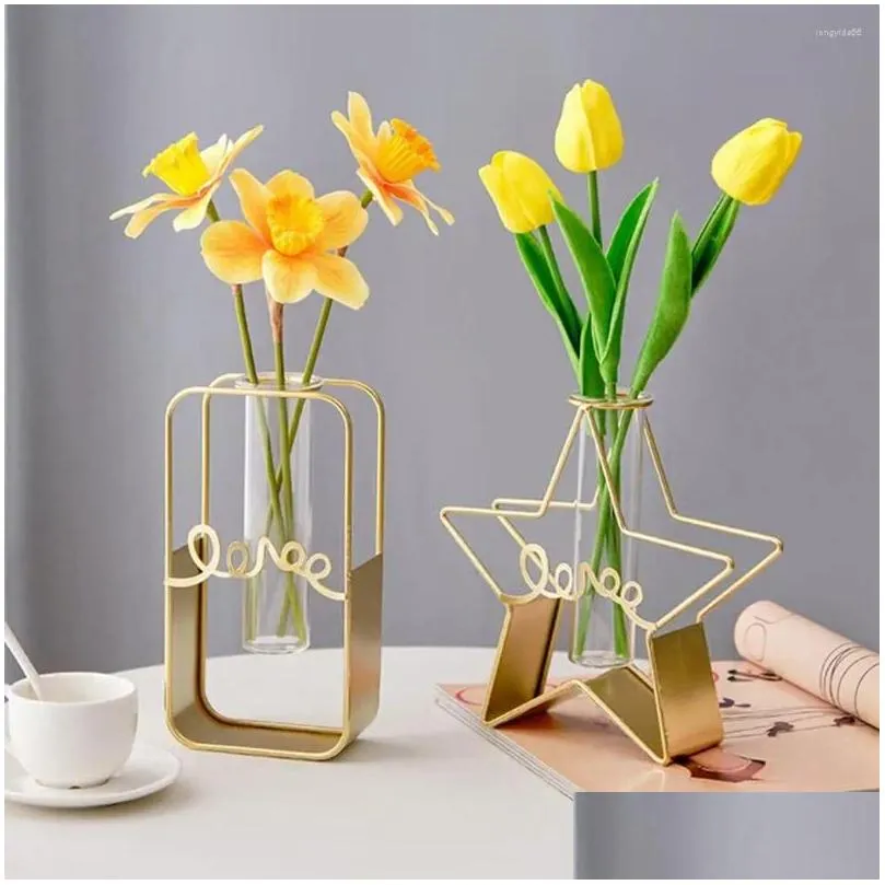 vases 2pcs/set flower pot corrosion-resistant gift modern metal bracket ornament plant holder household accessories