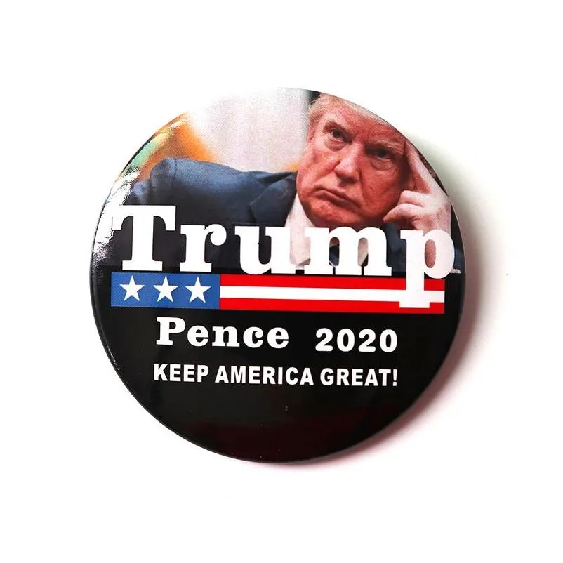 Hot sales 9 types Metal Badge Trump 2020 Button Enamel Pins America President Republican Campaign Political Brooch Coat Jewelry