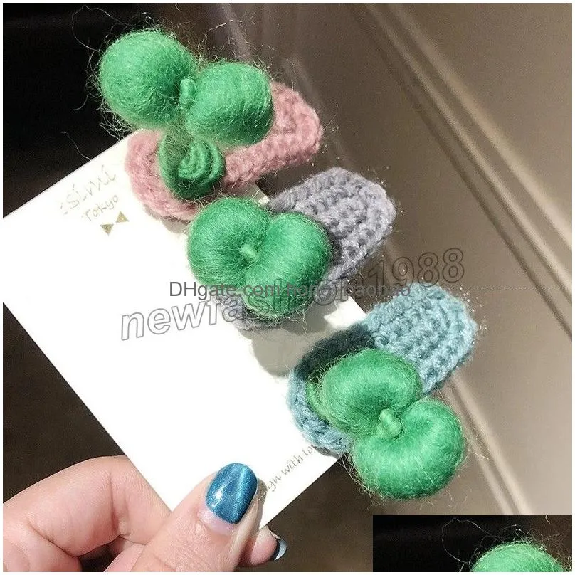 Hair Accessories Cute Bean Sprouts Hairpin Funny Vintage Show Sprout Flower Plant Clips For Kids Girls Women Drop Delivery Products T Dhjlk