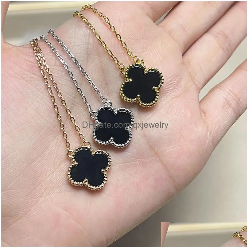 Pendant Necklaces Various 4 Four Leaf Clover Rose Gold Sier Necklace Jewlery For Women Designer Platinum Jewelries Woman Man Charms Li Dhb4N