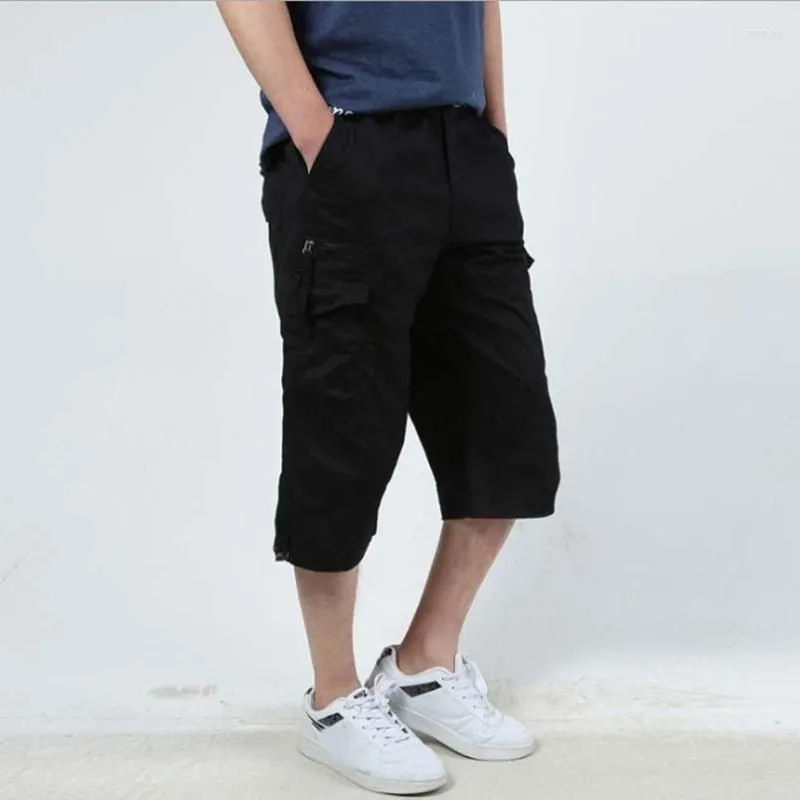 Men`s Pants Cotton Breeches Summer Casual Trousers Military 5xl Cargo Shorts Army Multi Pocket Capri Clothing 2023