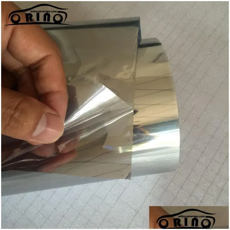 PET Silver Mirror Window Film Insulation Solar Tint Stickers UV Reflective One Way Privacy Decoration Size 50X200 300 500CM12772