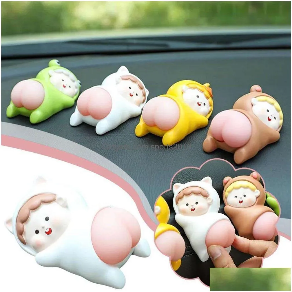 Car Tissue Box New Cute Cartoon Doll Toy Desktop Supplies Interior Decoration Gift Accessory Fart Gent F0R8 Drop Delivery Automobiles Dhvxq