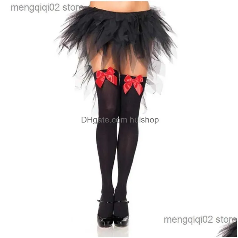 Socks Hosiery Sexy Lingerie Womens Bow Stockings Tight Fitting Evening Dress Transparent Party Club Z230810 Drop Delivery Apparel Un Dhezu